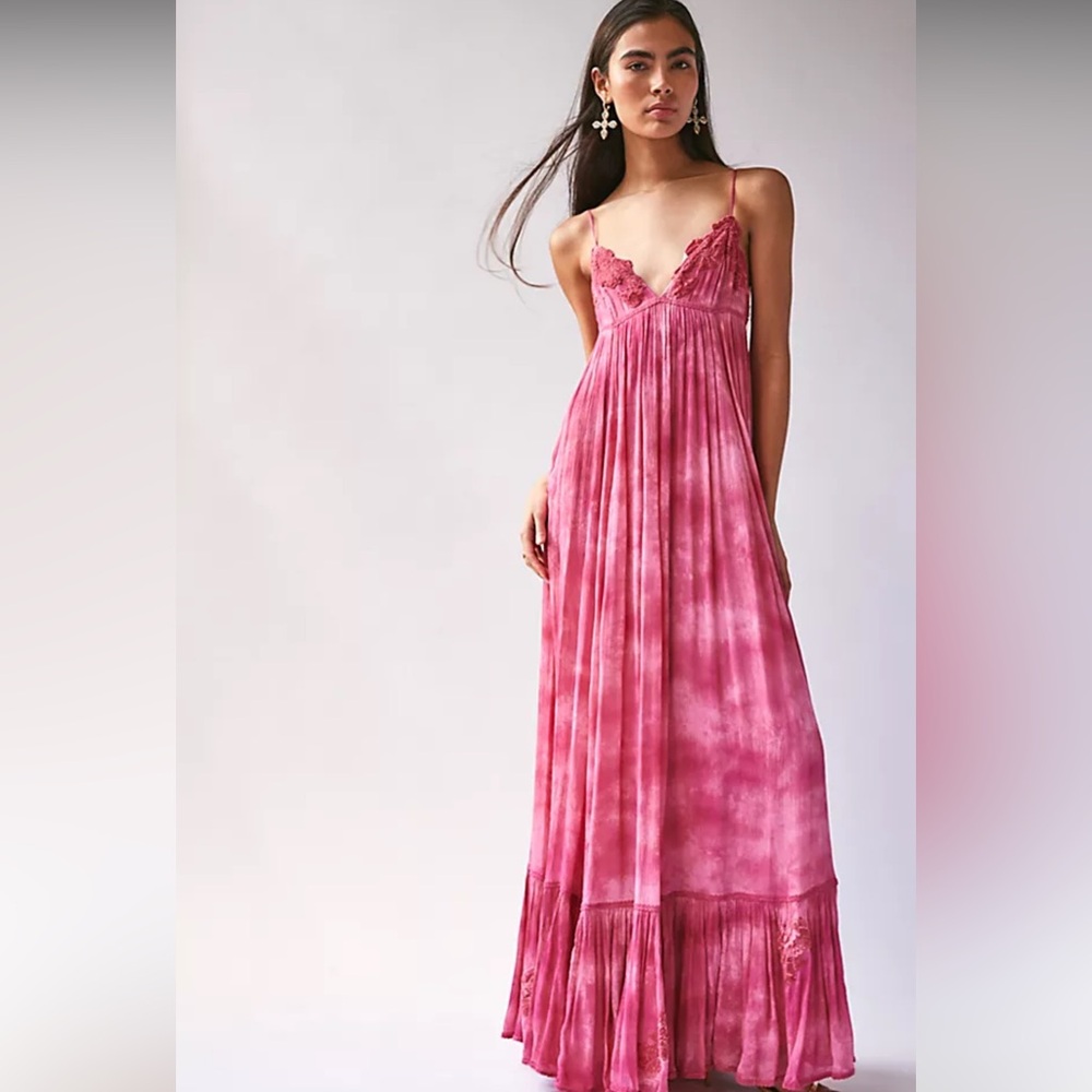 Free People Forever Fuschia Pink Maxi Dress